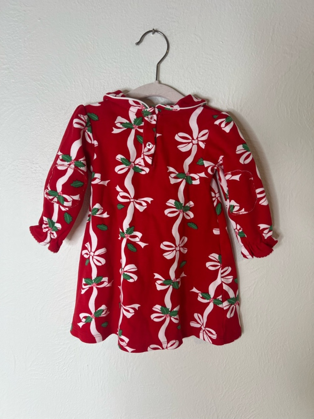 Beaufort Bonnet Co. Sadie Sweatshirt Dress Red Ribbon Holiday Print 6-12 months - Picture 7 of 10